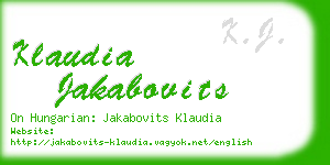 klaudia jakabovits business card